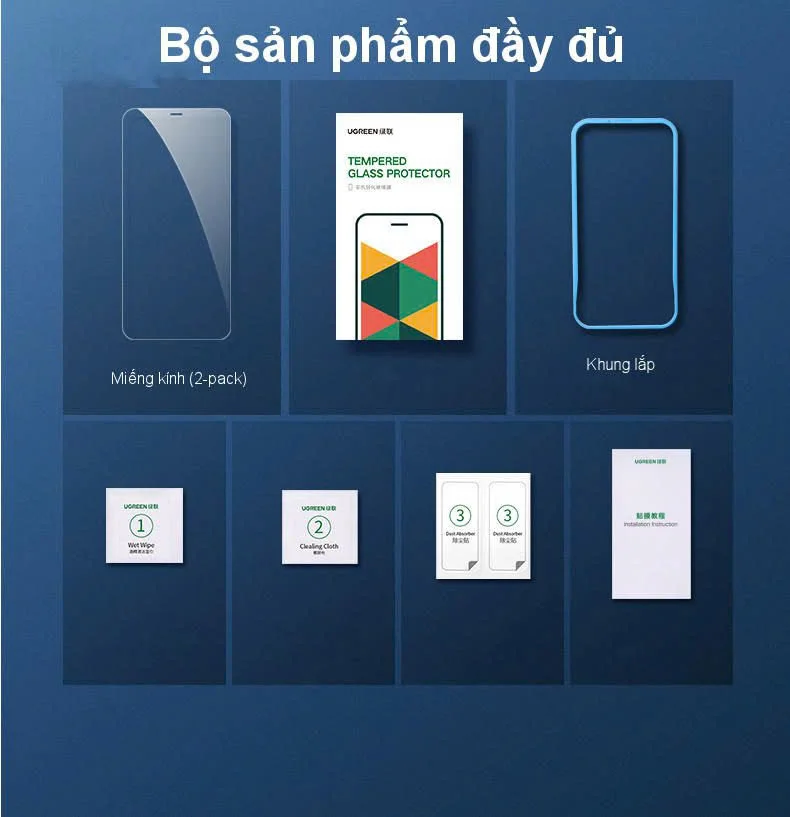 Miếng dán kính cường lực ánh sáng xanh chống lóa mắt độ cứng 9H cho iPhone 12 Pro Ugreen 20337 — ảnh 8
