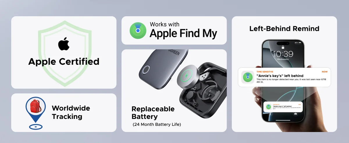 Móc treo kết nối Bluetooth giúp tìm đồ bằng điện thoại Ugreen 45297