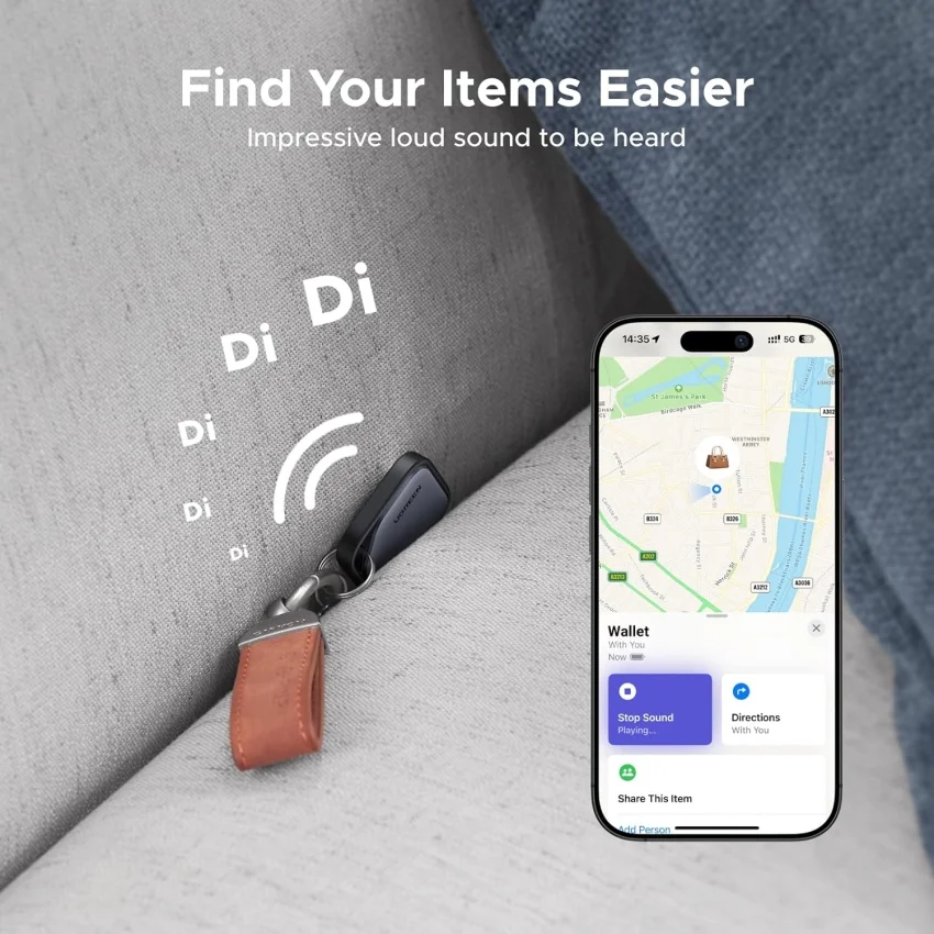 Móc treo kết nối Bluetooth giúp tìm đồ bằng điện thoại Ugreen 45297 — ảnh 7