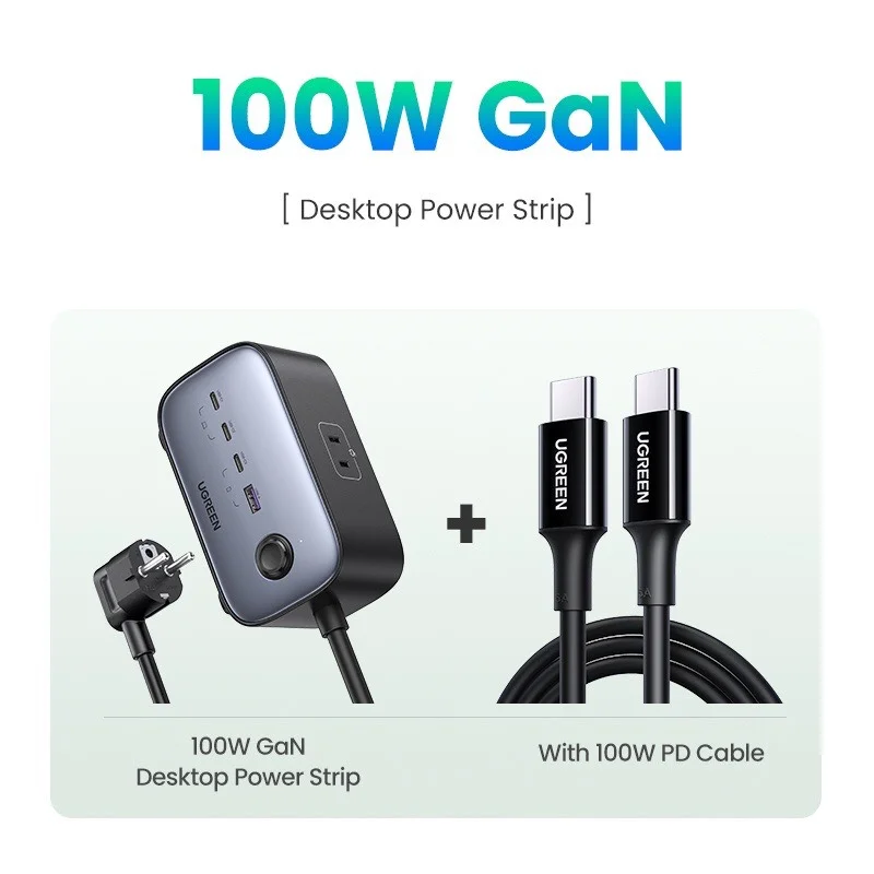 Ổ cắm điện đa năng UGREEN CD270 60167 trạm sạc để bàn 100W, 3 xUSB-C , 1 x USB-A — ảnh 4