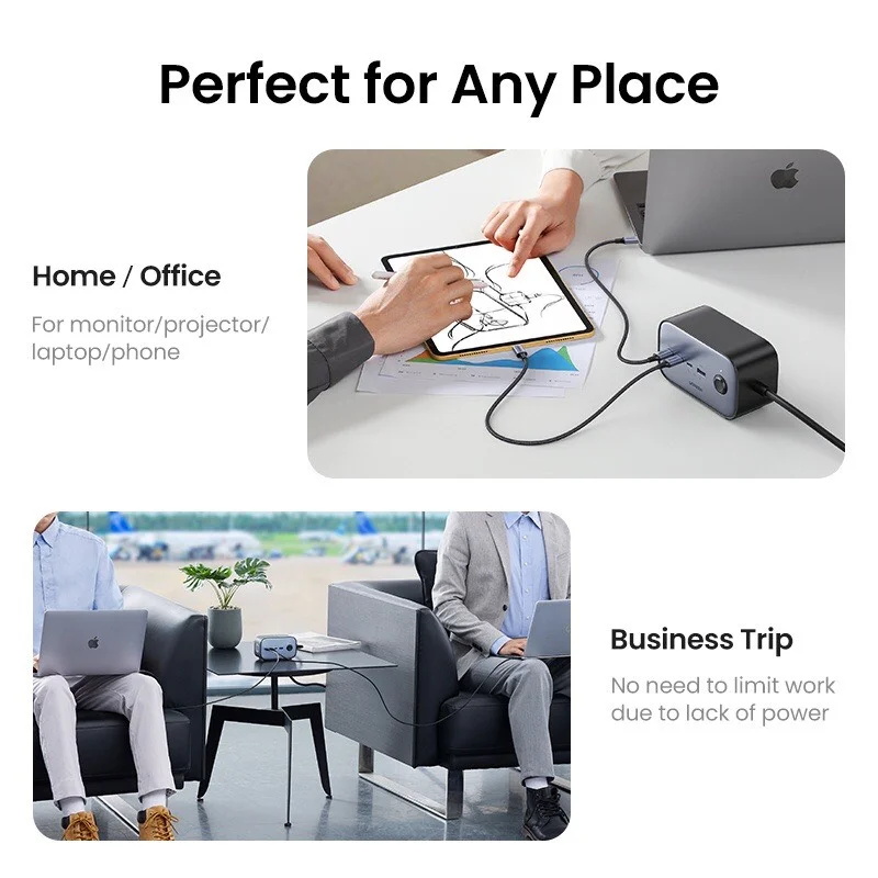 Ổ cắm điện đa năng UGREEN CD270 60167 trạm sạc để bàn 100W, 3 xUSB-C , 1 x USB-A — ảnh 6