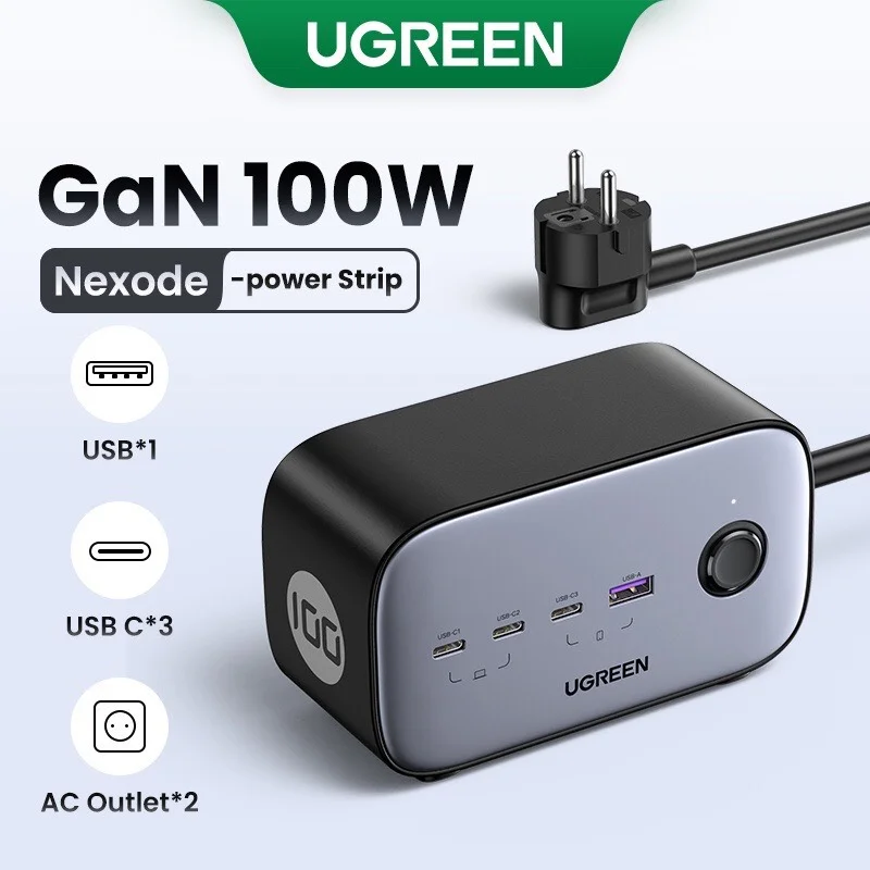 Ổ cắm điện đa năng UGREEN CD270 60167 trạm sạc để bàn 100W, 3 xUSB-C , 1 x USB-A — ảnh 10