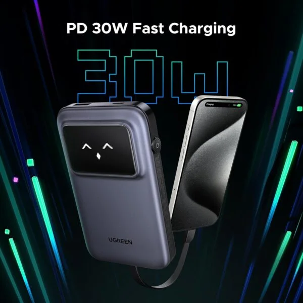 Pin sạc dự phòng dùng cho điện thoại, 10000mAh Li-ion, màu tím 3 cổng đầu ra Ugreen 35604B — ảnh 8