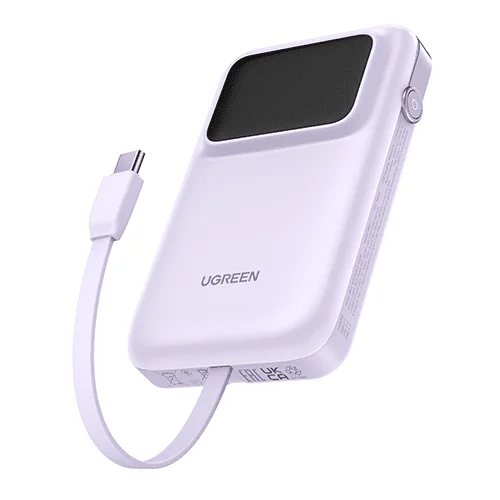 Pin sạc dự phòng dùng cho điện thoại, 10000mAh Li-ion, màu tím 3 cổng đầu ra Ugreen 35604B
