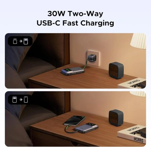 Pin sạc dự phòng dùng cho điện thoại, 10000mAh Li-ion, màu xám đậm 3 cổng đầu ra Ugreen 35603B — ảnh 6