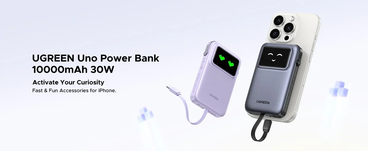 Pin sạc dự phòng dùng cho điện thoại, 10000mAh Li-ion, màu xám đậm 3 cổng đầu ra Ugreen 35603B