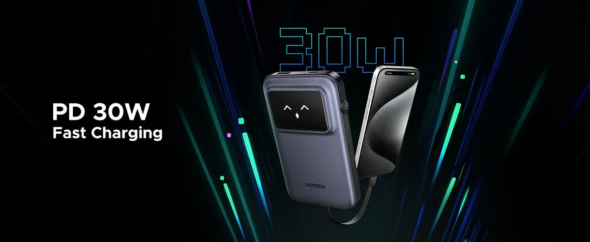 Pin sạc dự phòng dùng cho điện thoại, 10000mAh Li-ion, màu xám đậm 3 cổng đầu ra Ugreen 35603B