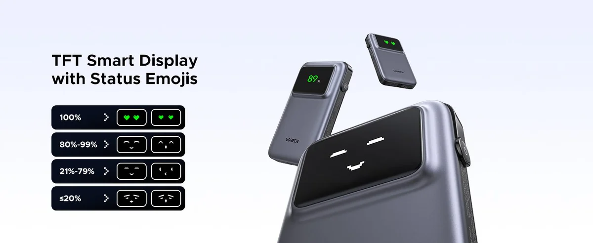 Pin sạc dự phòng dùng cho điện thoại, 10000mAh Li-ion, màu xám đậm 3 cổng đầu ra Ugreen 35603B