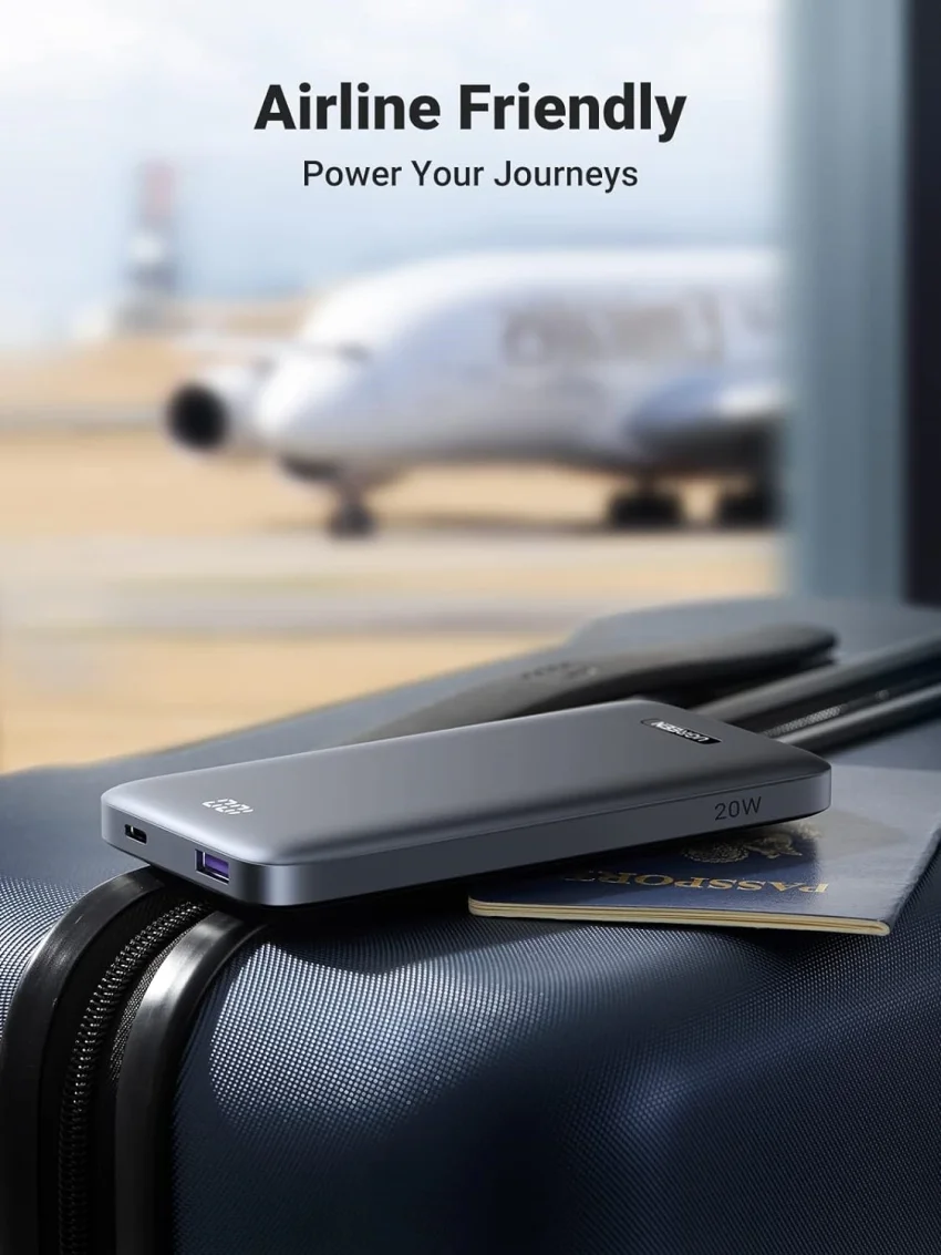 Pin sạc dùng cho điện thoại, 10000mAh Li-ion, màu xám 2 cổng đầu ra Ugreen 60689
