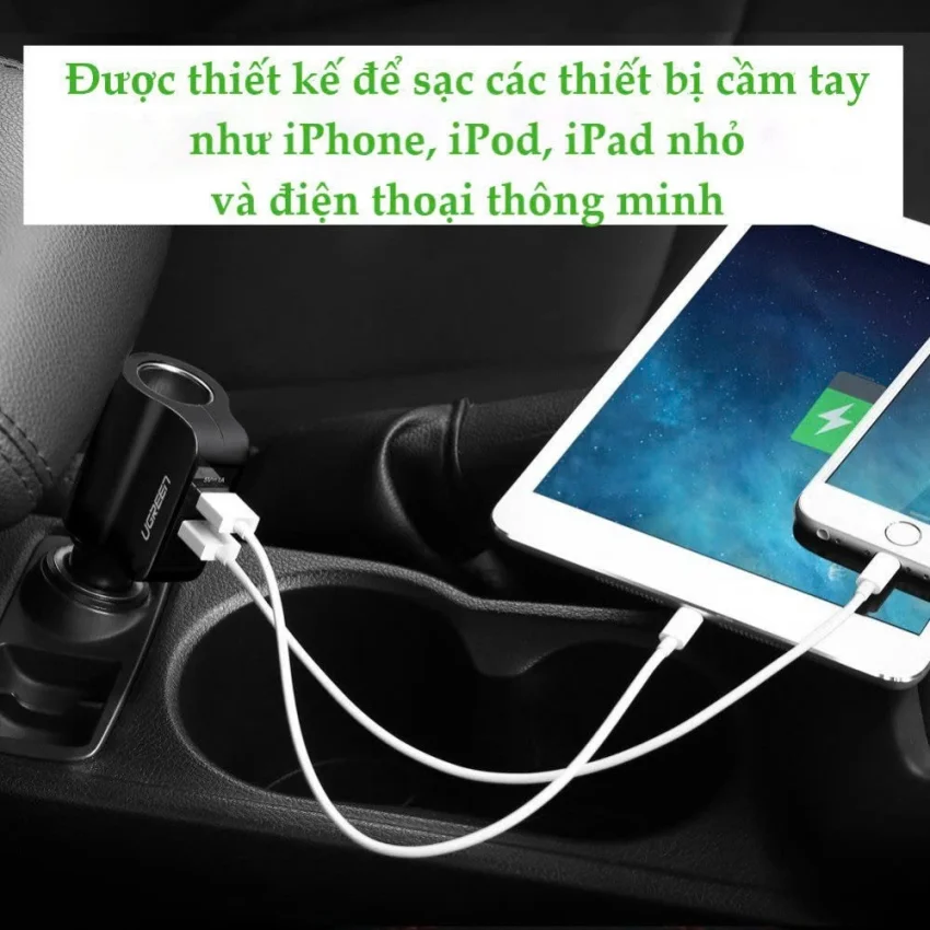 Sạc điện thoại/máy tính bảng 2 cổng USB 2.0 trên ô tô UGREEN CD115 20394 — ảnh 12
