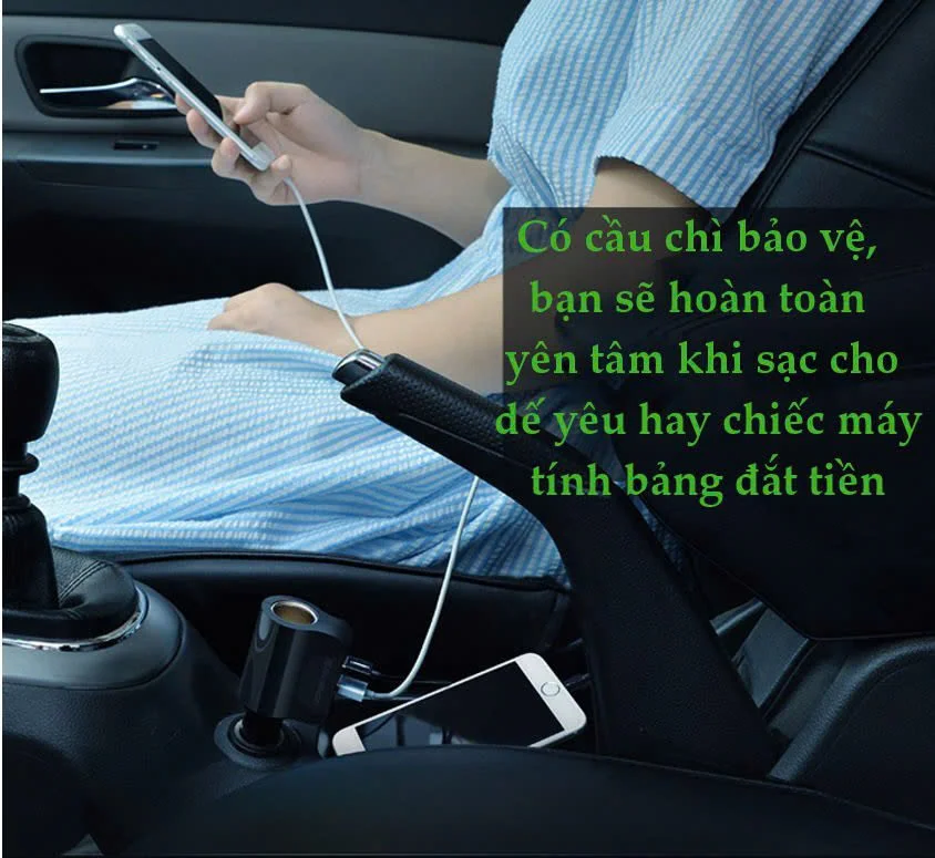 Sạc điện thoại/máy tính bảng 2 cổng USB 2.0 trên ô tô UGREEN CD115 20394 — ảnh 3
