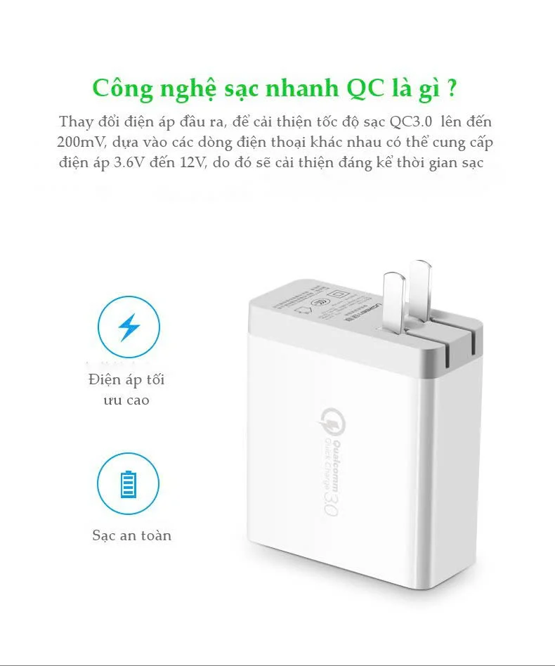 Sạc nhanh 2 cổng UGREEN CD161 – Sạc nhanh Quick Charge 3.0, tối đa 18W mỗi cổng Đen chân dẹt — ảnh 15