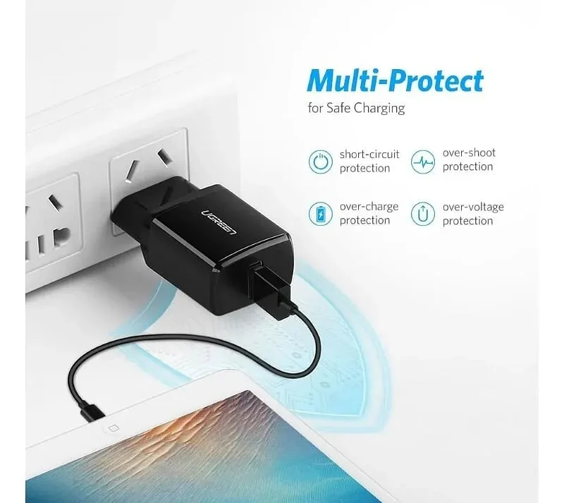 Sạc USB 1 cổng 2.1A màu đen Ugreen (50459) — ảnh 4