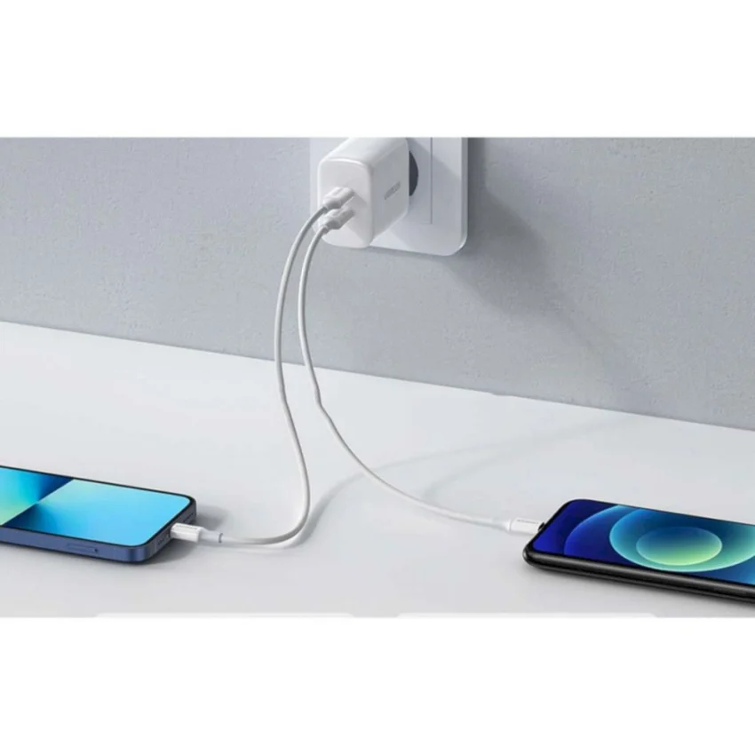 Sạc USB-C 2 cổng PD 40W màu trắng chuẩn cắm US Ugreen (10342) — ảnh 2