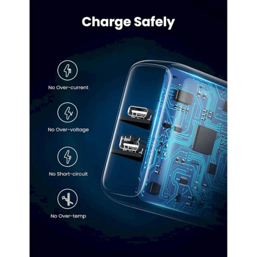Sạc USB-C 2 cổng PD 40W màu trắng chuẩn cắm US Ugreen (10342) — ảnh 7