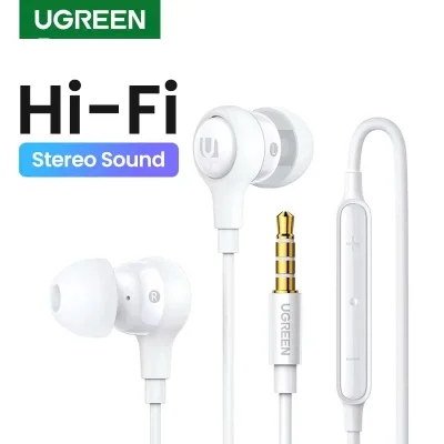 Tai nghe nhét tai có dây chân cắm chân cắm 3.5mm màu trắng Ugreen 15156 EP103