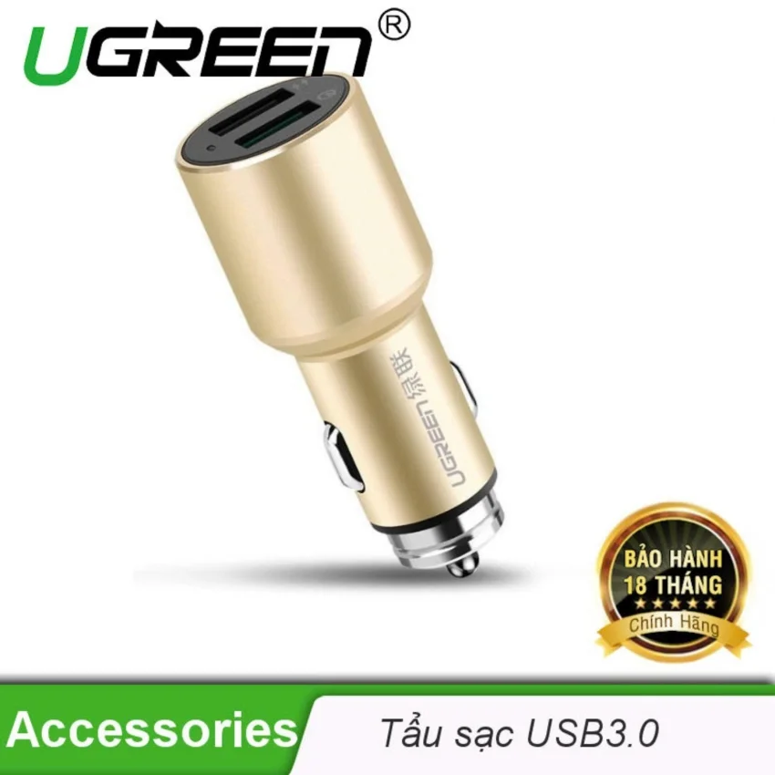 Tẩu sạc điện thoại/máy tính bảng (1 cổng QC3.0) danh riêng trên ô tô UGREEN CD130 30514 — ảnh 2