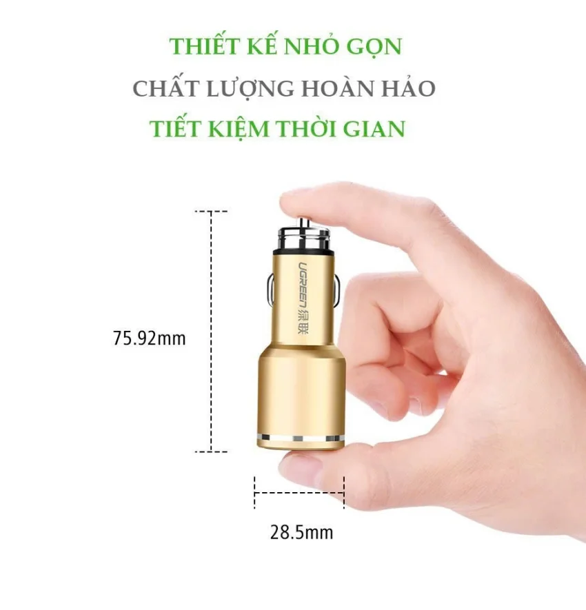 Tẩu sạc điện thoại/máy tính bảng (1 cổng QC3.0) danh riêng trên ô tô UGREEN CD130 30514 — ảnh 13