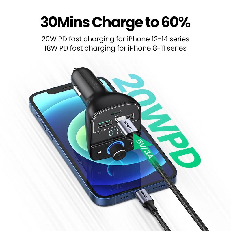 Tẩu sạc nhanh ô tô Bluetooth UGREEN 80910 — ảnh 4