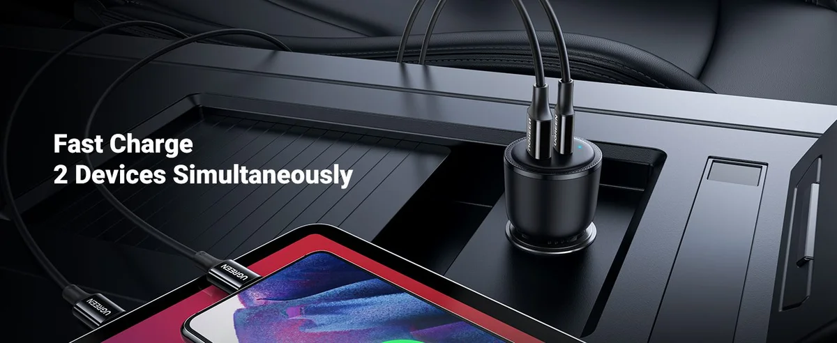 Tẩu Sạc ô tô 2 cổng USB-C và USB-A Ugreen 90645