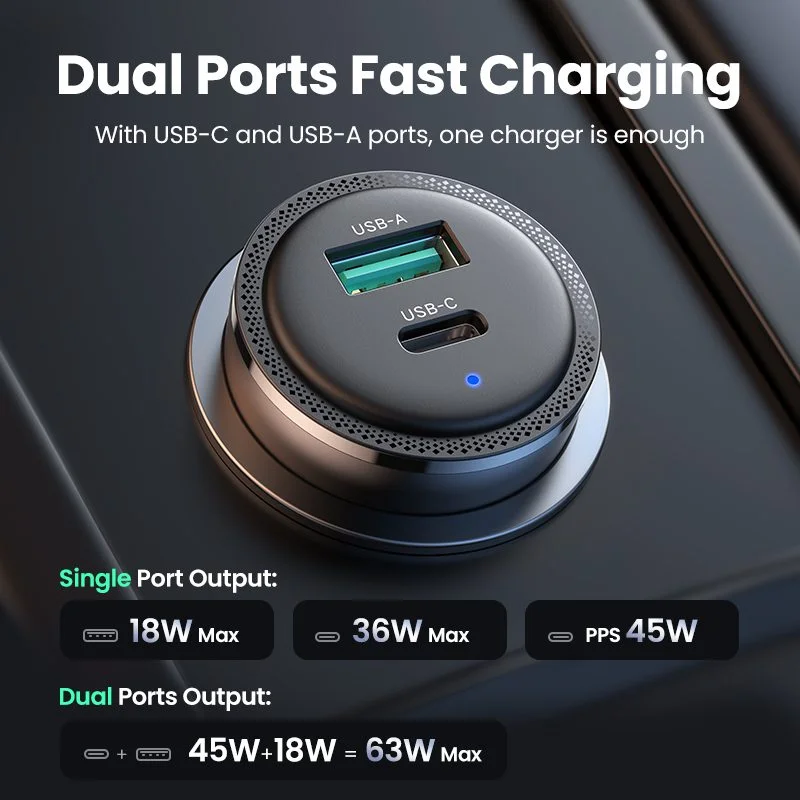 Tẩu Sạc ô tô 2 cổng USB-C và USB-A Ugreen 90645 — ảnh 6