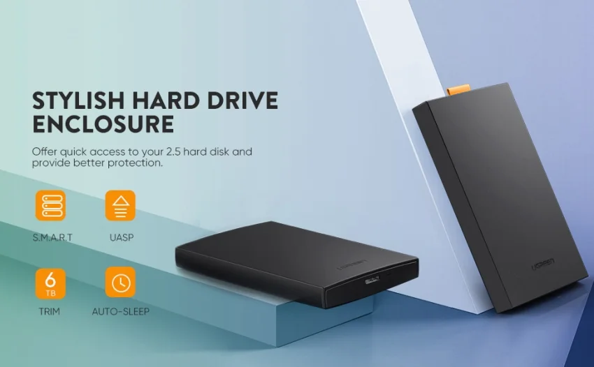 Thiết bị đựng ổ cứng 2.5 inch, dùng để kết nối ổ cứng sata với máy tính qua cổng usb, kèm dây cáp Ugreen (60353) — ảnh 6