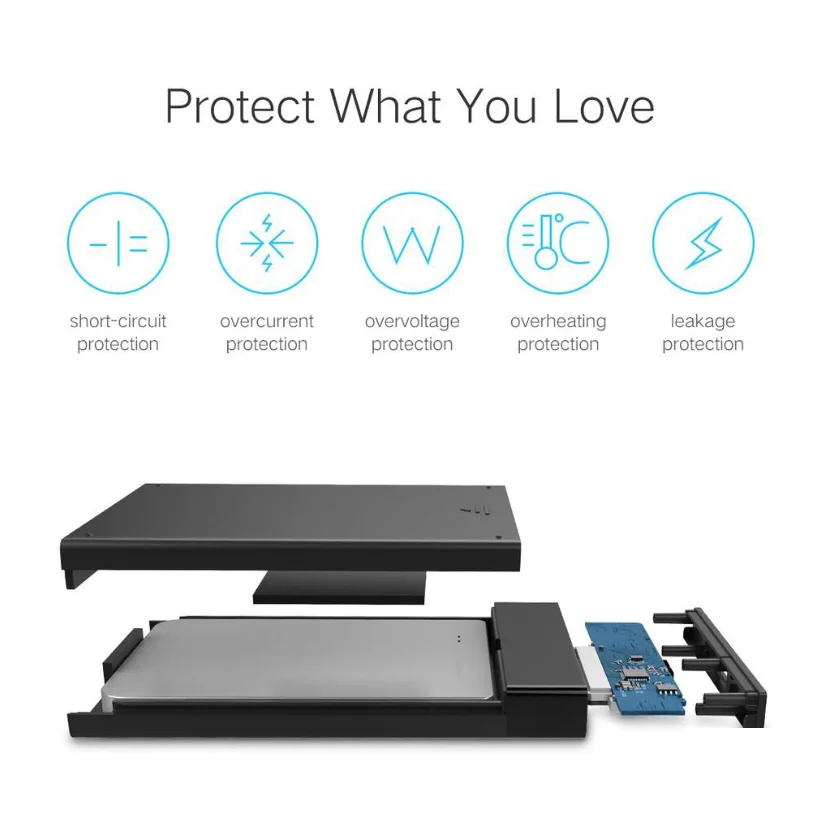 Thiết bị đựng ổ cứng 2.5 inch, dùng để kết nối ổ cứng sata với máy tính qua cổng usb, kèm dây cáp rời màu đen Ugreen (30848) — ảnh 4