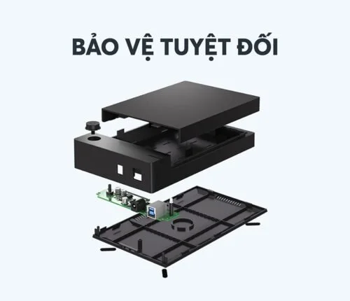 Thiết bị đựng ổ cứng 3.5 inch, dùng để kết nối ổ cứng sata với máy tính qua cổng usb, kèm dây cáp Ugreen (50423)