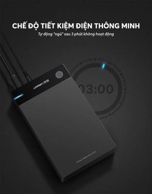 Thiết bị đựng ổ cứng 3.5 inch, dùng để kết nối ổ cứng sata với máy tính qua cổng usb, kèm dây cáp Ugreen (50423) — ảnh 5