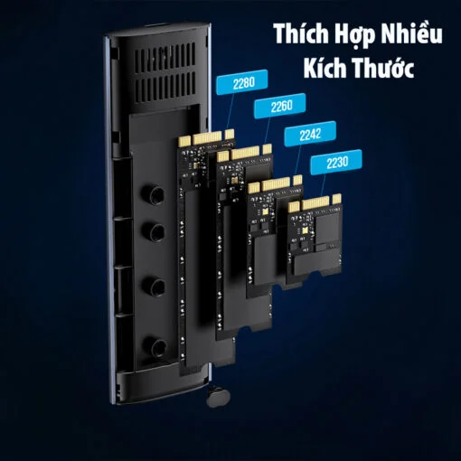 Thiết bị đựng ổ cứng cỡ M.2, dùng để kết nối ổ cứng Sata M-KEY với máy tính qua cổng usb-C Ugreen (10902)