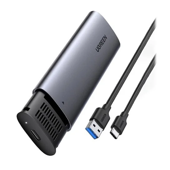 Thiết bị đựng ổ cứng cỡ M.2, dùng để kết nối ổ cứng Sata NGFF với máy tính qua cổng usb, kèm dây cáp Ugreen (10903)