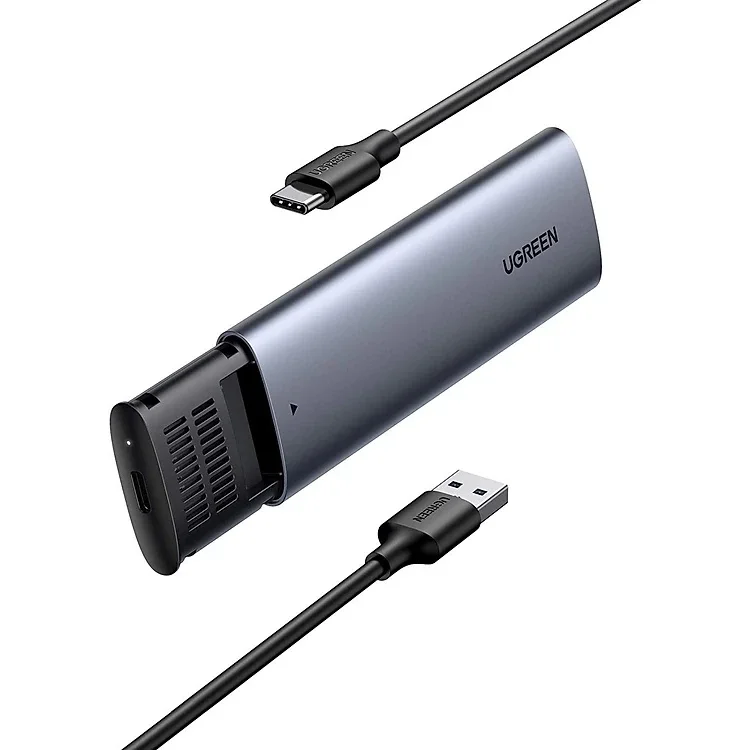 Thiết bị đựng ổ cứng cỡ M.2, dùng để kết nối ổ cứng Sata NGFF với máy tính qua cổng usb, kèm dây cáp Ugreen (10903)