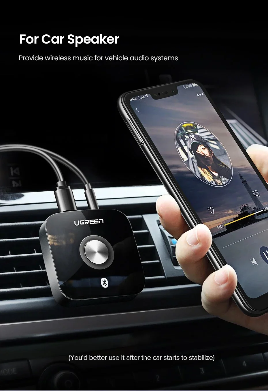Thiết bị nhận Bluetooth 4.2 , màu đen Ugreen (40758)