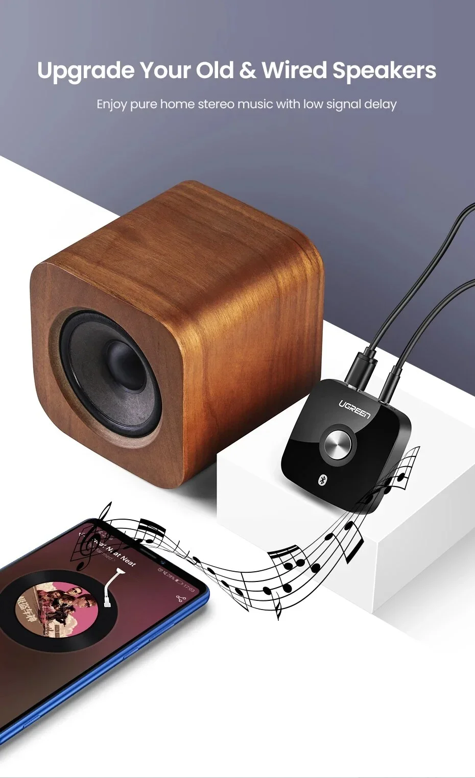 Thiết bị nhận Bluetooth 4.2 , màu đen Ugreen (40758)