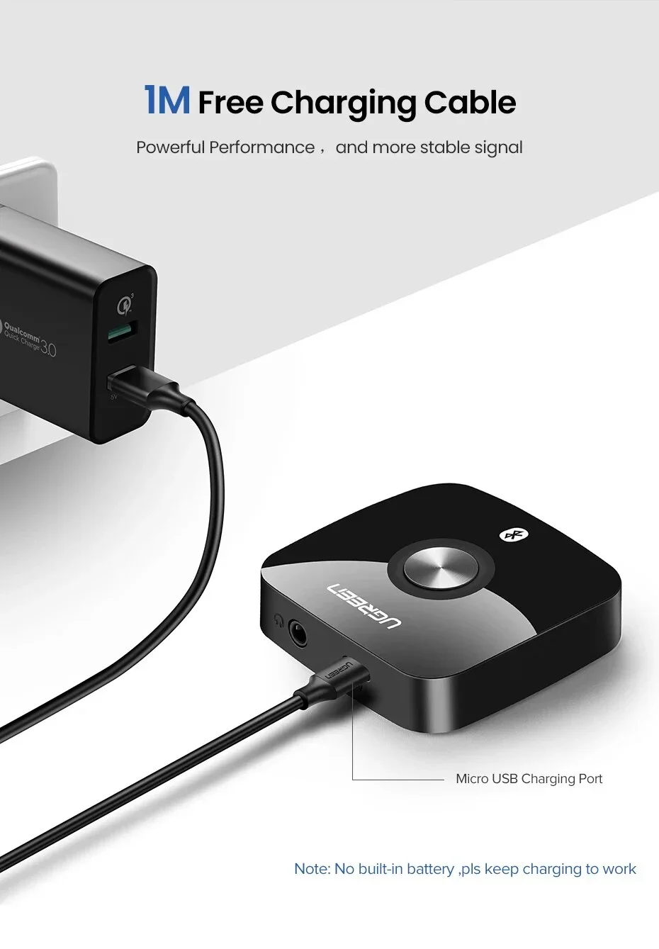 Thiết bị nhận Bluetooth 4.2 , màu đen Ugreen (40758)