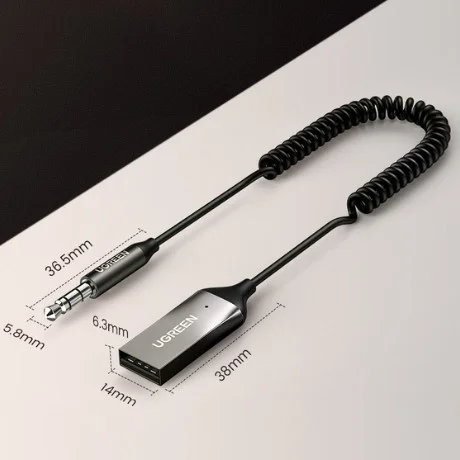 Thiết bị nhận Bluetooth 5.0 công suất 10mW, màu đen đầu ra 3.5mm Ugreen (70601)