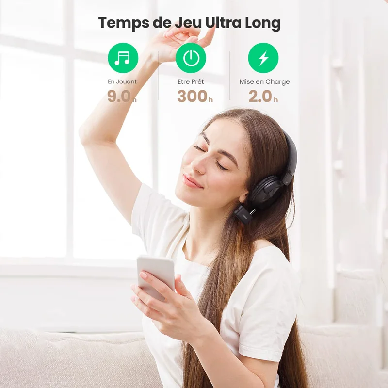 Thiết bị nhận Bluetooth 5.0 công suất 10mW, màu đen Ugreen (70303) — ảnh 4