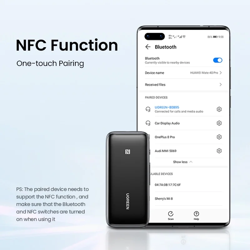 Thiết bị nhận Bluetooth 5.0 công suất Bluetooth 10mW Ugreen (80895)