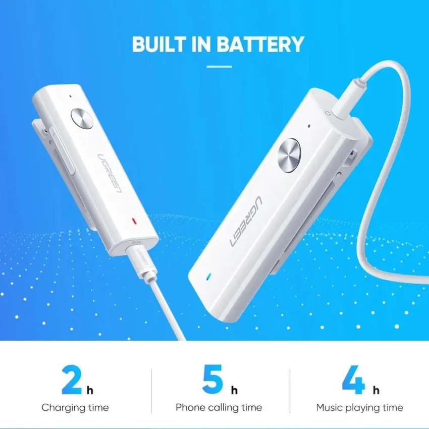 Thiết bị nhận Bluetooth, màu trắng hỗ trợ APTX đầu ra 3.5mm Ugreen (40854) — ảnh 2