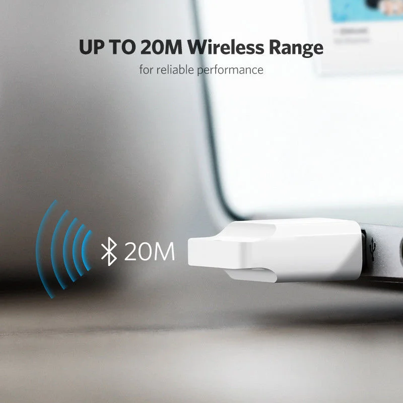 Thiết bị USB nhận Bluetooth công suất Bluetooth 20mW, màu trắng Ugreen (30443)