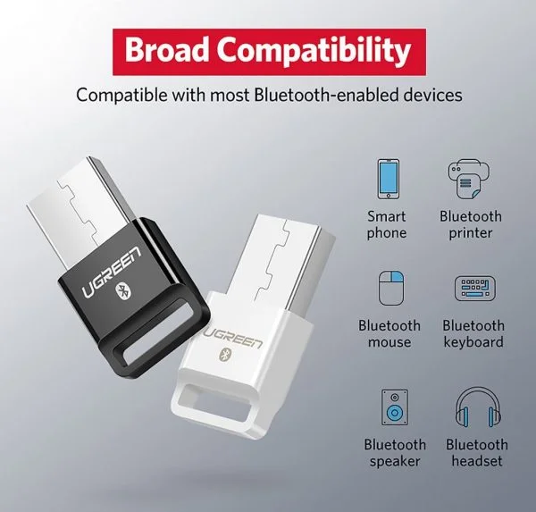 Thiết bị USB nhận Bluetooth, màu đen Ugreen (30524)