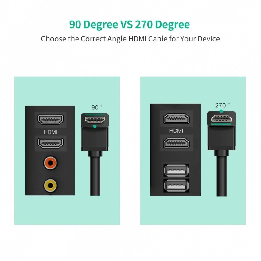 Ugreen 10123 5M màu Đen Cáp tín hiệu HDMI chuẩn 1.4 đầu bẻ góc 90 độ HD103 — ảnh 5