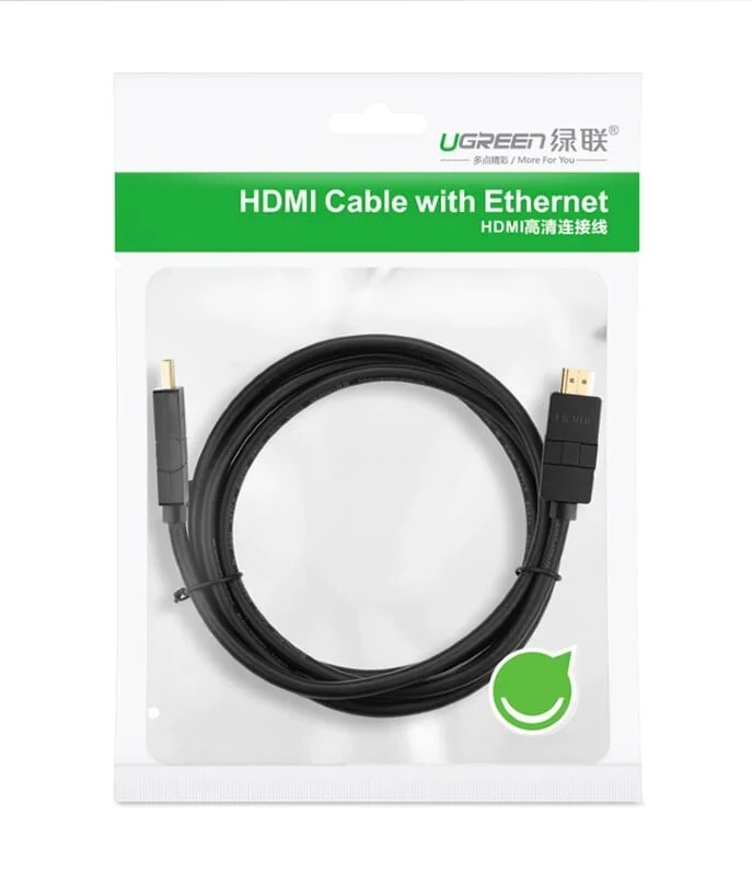 Ugreen 10127 3M màu đen Cáp tín hiệu HDMI đầu xoay 180 độ cao cấp HD105 — ảnh 6