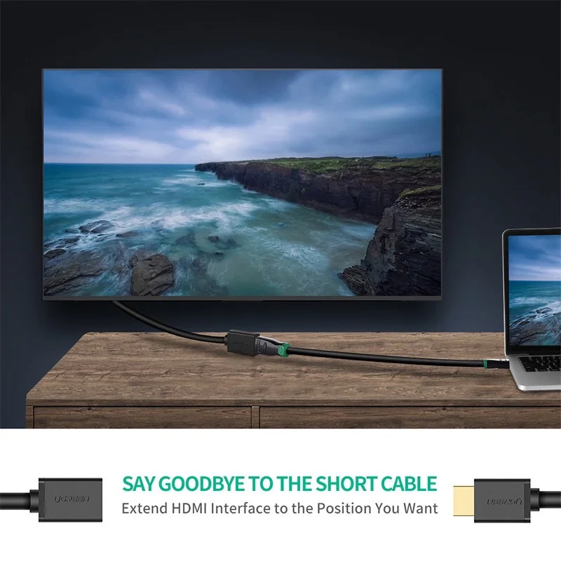 Ugreen 10139 0.3M Hdmi Extension Cable 1.4V Full Copper 19+1 30cm Hd107 10139 — ảnh 4