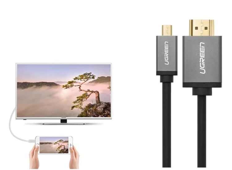 Ugreen 10143 3M màu Đen Cáp chuyển đổi Micro HDMI sang HDMI thuần đồng cao cấp HD109 — ảnh 4