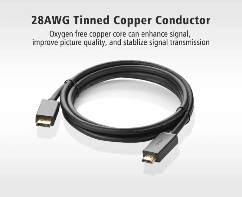 Ugreen 10239 1.5M Màu Đen Cáp chuyển đổi Displayport sang HDMI thuần đồng DP101 — ảnh 7