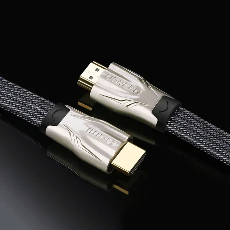 Ugreen 10256 10M màu Đen Cáp tín hiệu HDMI vỏ bọc lưới cao cấp cáp dẹt HD102 — ảnh 5