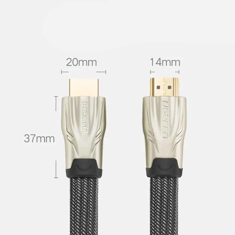 Ugreen 10257 12M màu Đen Cáp tín hiệu HDMI vỏ bọc lưới cao cấp cáp dẹt HD102 — ảnh 4