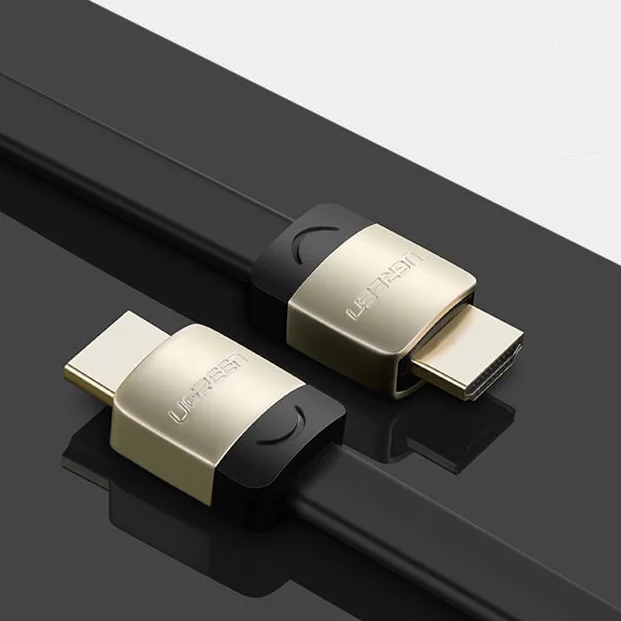 Ugreen 10260 1.5M màu Đen Cáp tín hiệu HDMI chuẩn 2.0 cáp dẹt đầu bọc hợp kim HD123