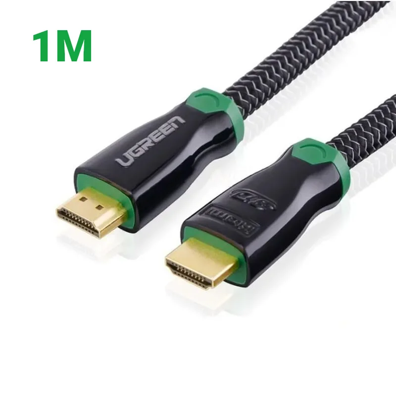 Ugreen 10291 1M màu Đen Cáp tín hiệu HDMI vỏ bọc kim loại hỗ trợ 3D 4K2K HD126